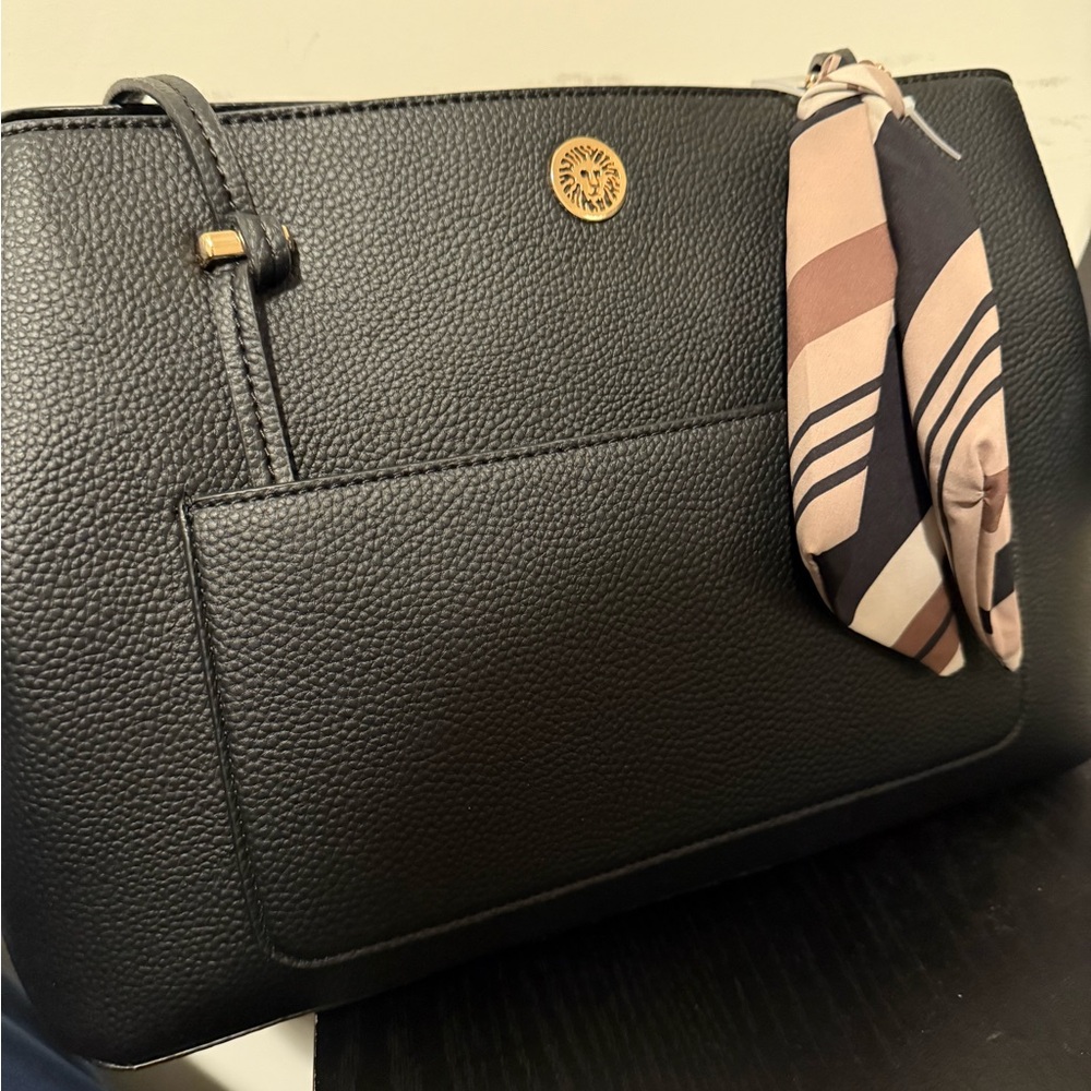 Elegant Black Leather Tote Bag